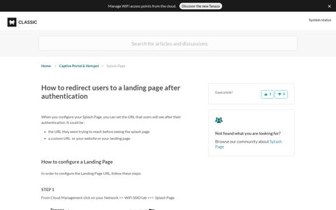 How to redirect users to a landing page after authentication