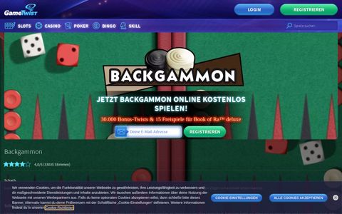 Backgammon Online kostenlos spielen | GameTwist Casino