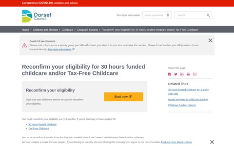 Reconfirm your eligibility for 30 hours funded childcare and/or ...