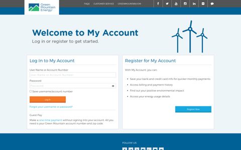 My Account Login | Green Mountain Energy