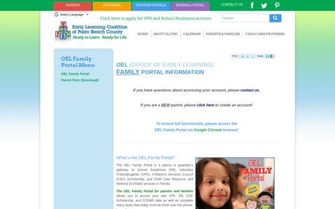 OEL Family Portal | Early Learning Coalition of Palm Beach ...