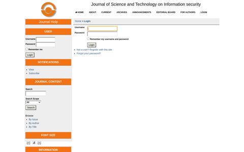 Login - Journal of Science and Technology on Information ...