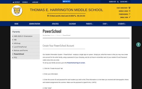 Thomas E. Harrington Middle School - PowerSchool