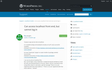 Can access localhost front end, but cannot log in | WordPress ...