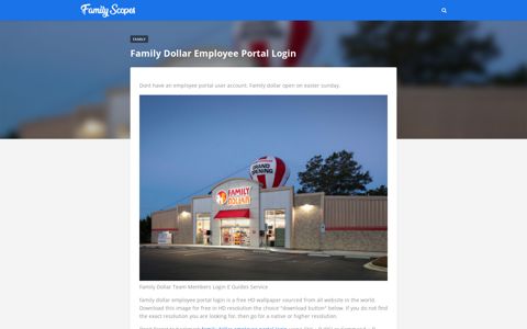 Family Dollar Employee Portal Login - FamilyScopes