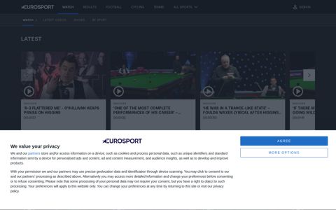 Watch sports online - Live stream & on demand - Eurosport​