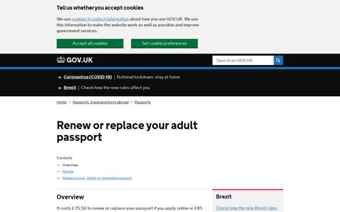 Renew or replace your adult passport - GOV.UK