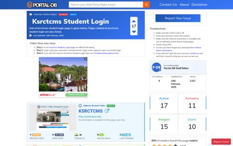 Ksrctcms Student Login - Portal-DB.live