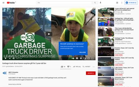 Garbage truck driver leaves surprise gift for 2-year ... - YouTube