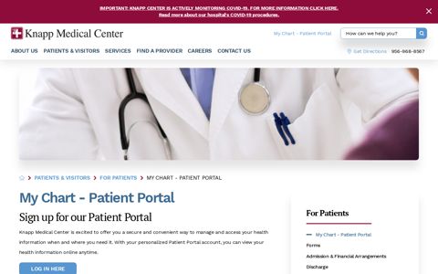 My Chart - Patient Portal - Knapp Medical Center