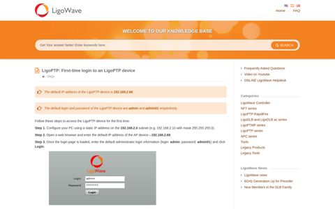 LigoPTP: First-time login to an LigoPTP device - LigoWave ...