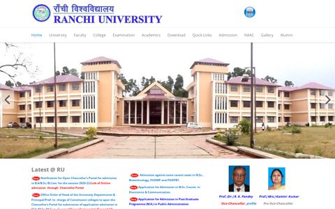 Official Website of Ranchi University, Ranchi - Home