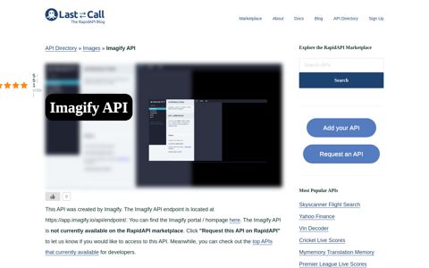Imagify API (Overview, SDK Documentation & Alternatives ...