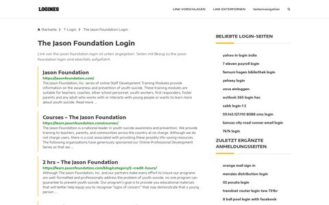 The Jason Foundation Login | Allgemeine Informationen zur ...