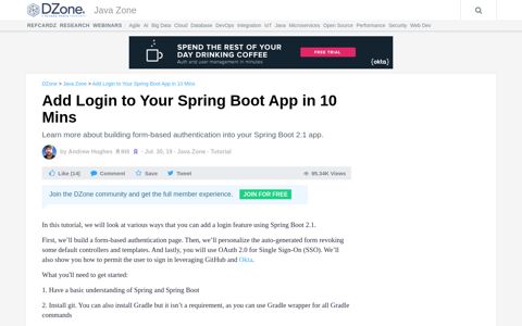 Add Login to Your Spring Boot App in 10 Mins - DZone Java