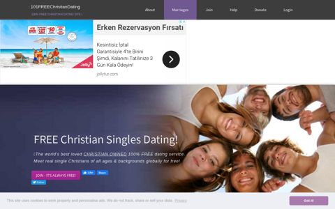 100% FREE Christian Dating Site † Christian Singles Free ...