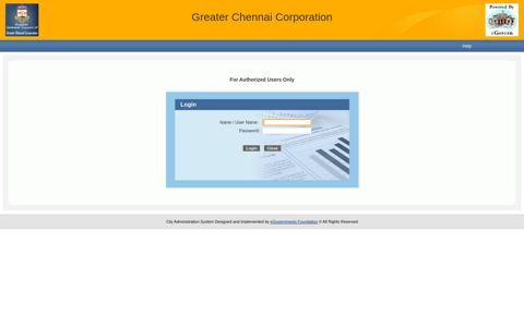 Greater Chennai Corporation Portal Login