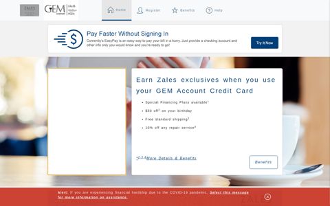 Gem Account Credit Card - Home - Comenity