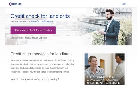 Credit Check for Landlords - Experian Connect