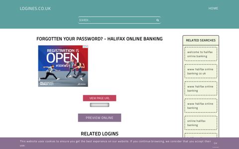 Forgotten your password? - Halifax Online Banking - General ...