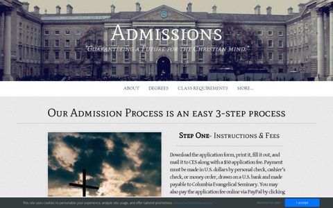 Admissions - Columbia Evangelical Seminary