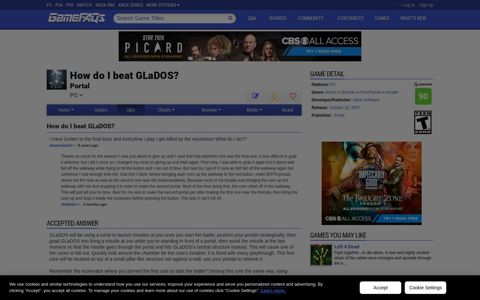 How do I beat GLaDOS? - Portal Q&A for PC - GameFAQs