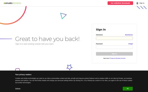 Sign in to Envato Elements