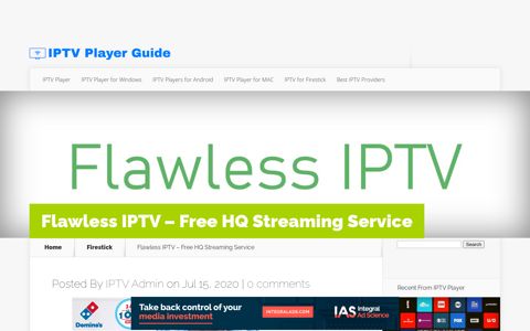 Flawless IPTV - Free HQ Streaming Service - IPTV Player Guide