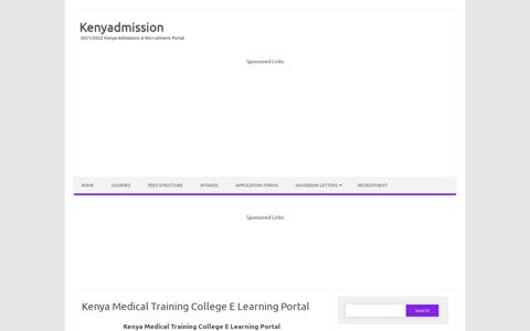 Kenya Medical Training College E Learning Portal ...