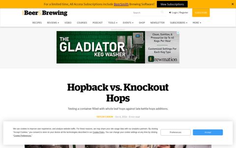 Hopback vs. Knockout Hops | Craft Beer & Brewing