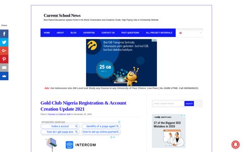 Gold Club Nigeria Registration & Account Creation Update 2021