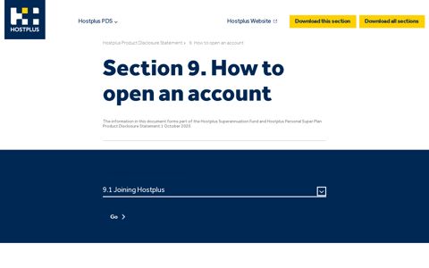 9. How to open an account - Hostplus PDS