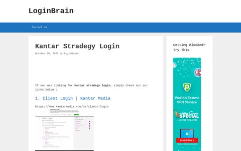 Kantar Stradegy - Client Login | Kantar Media - LoginBrain