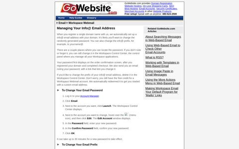 Managing Your Info@ Email Address - GoWebsite.com