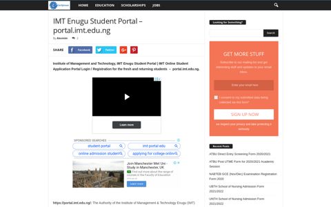 IMT Enugu Student Portal - portal.imt.edu.ng - Eduinformant