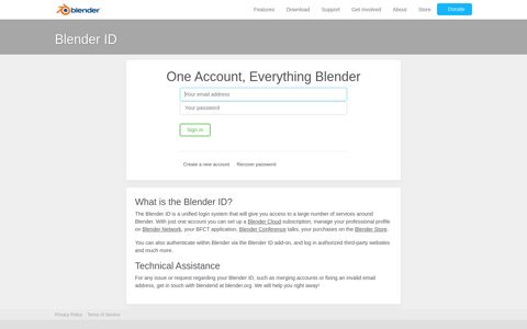 Log in to Blender ID - Blender ID - blender.org