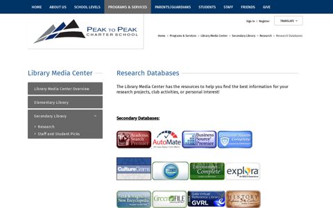 Library Media Center / Research Databases