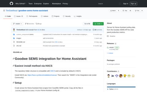 TimSoethout/goodwe-sems-home-assistant: Sensor ... - GitHub