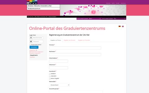 Registrierung am Graduiertenzentrum der CAU Kiel - Online ...