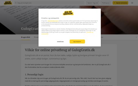 GulogGratis' brugervilkår og privatlivspolitik - GulogGratis.dk ...
