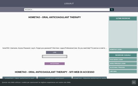 homeTAO - Oral Anticoagulant Therapy - Panoramica ...