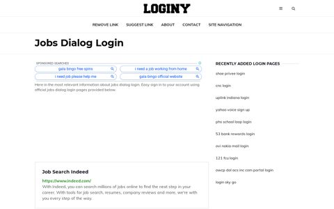 Jobs Dialog Login ✔️ One Click Login - loginy.co.uk