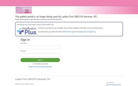 Ladies First OB/GYN Services, PC - Patient Portal