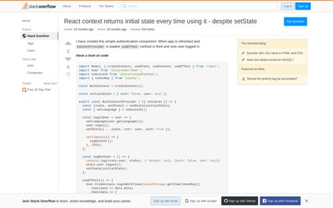 React context returns initial state every time using it - despite ...