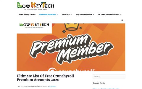 Ultimate List Of Free Crunchyroll Premium Accounts 2020 | No ...
