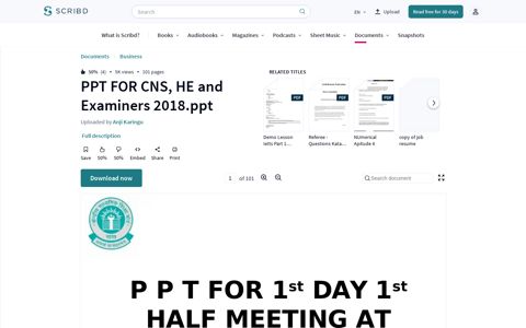 PPT FOR CNS, HE and Examiners 2018.ppt | Test ... - Scribd