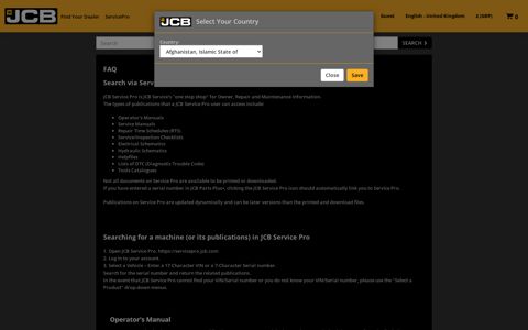 Search via Service Pro - jcb technical publications