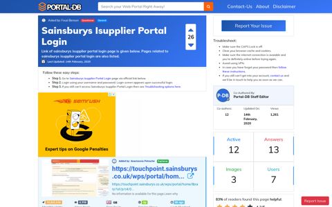 Sainsburys Isupplier Portal Login - Portal-DB.live