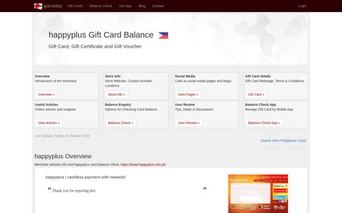 happyplus | Gift Card Balance Check | Balance Enquiry, Links ...