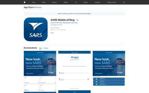‎SARS Mobile eFiling on the App Store